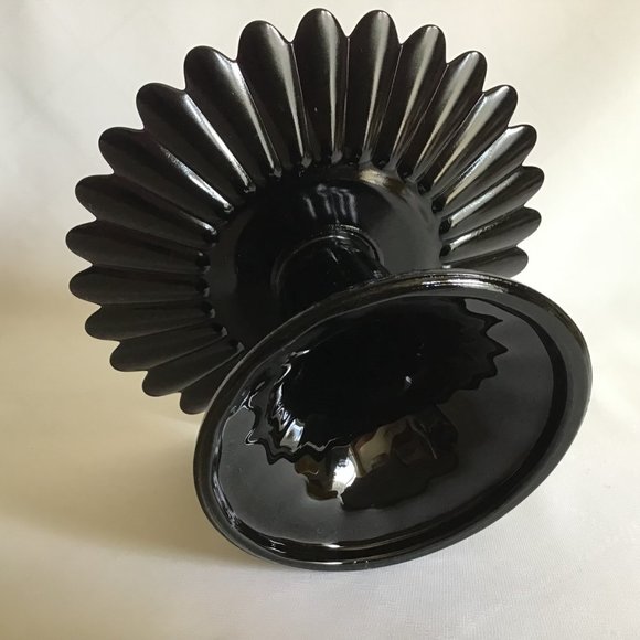 Vintage Black Amethyst Ebony Pedestal Plate - Picture 4 of 4